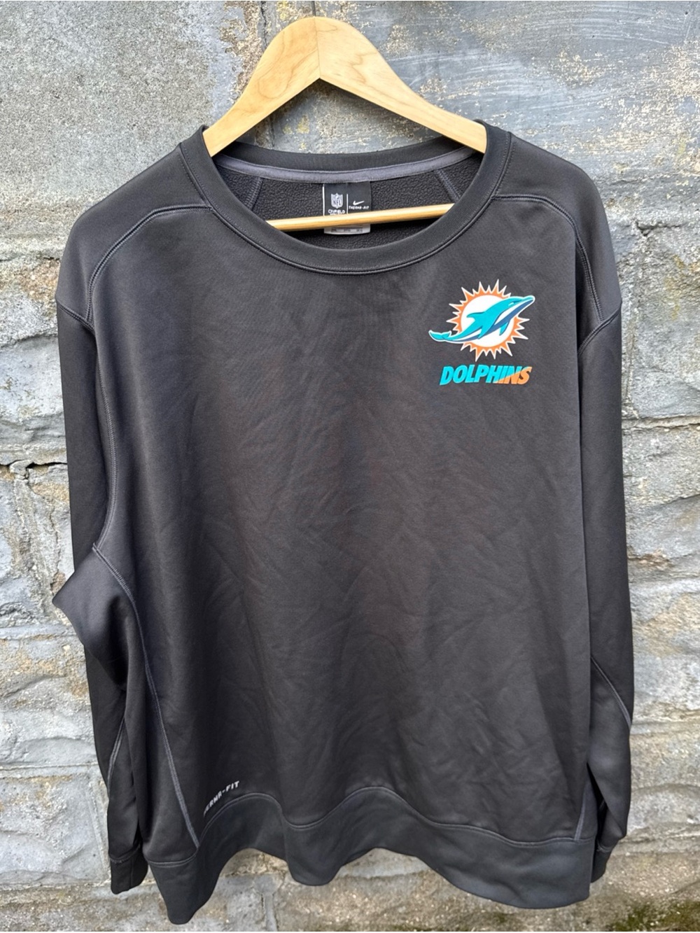 Miami Dolphins Nike Sweatshirt Mens 3XL XXXL On Field Therma Fit Pullover